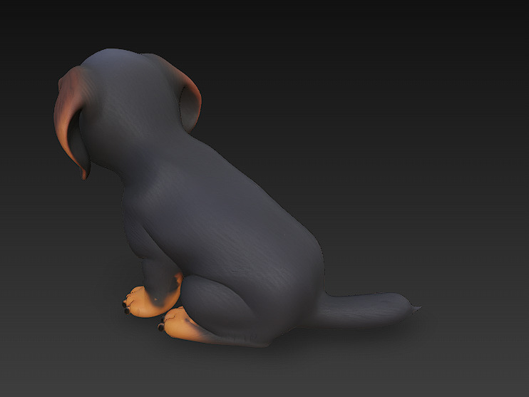 Dog Cute Realistic 3D Model Basic - Low Poly Realistic Low-poly 3D model_3