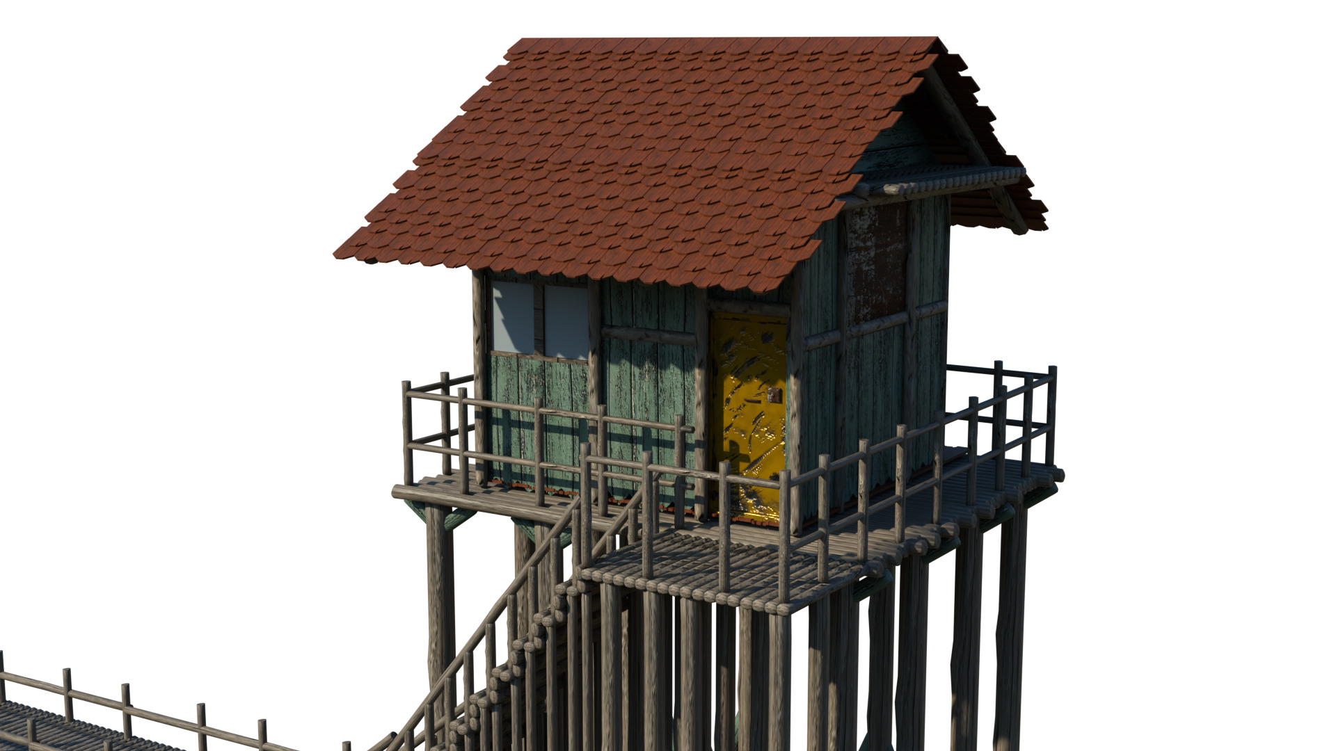 Low Poly Lake House Low-poly 3D model_2