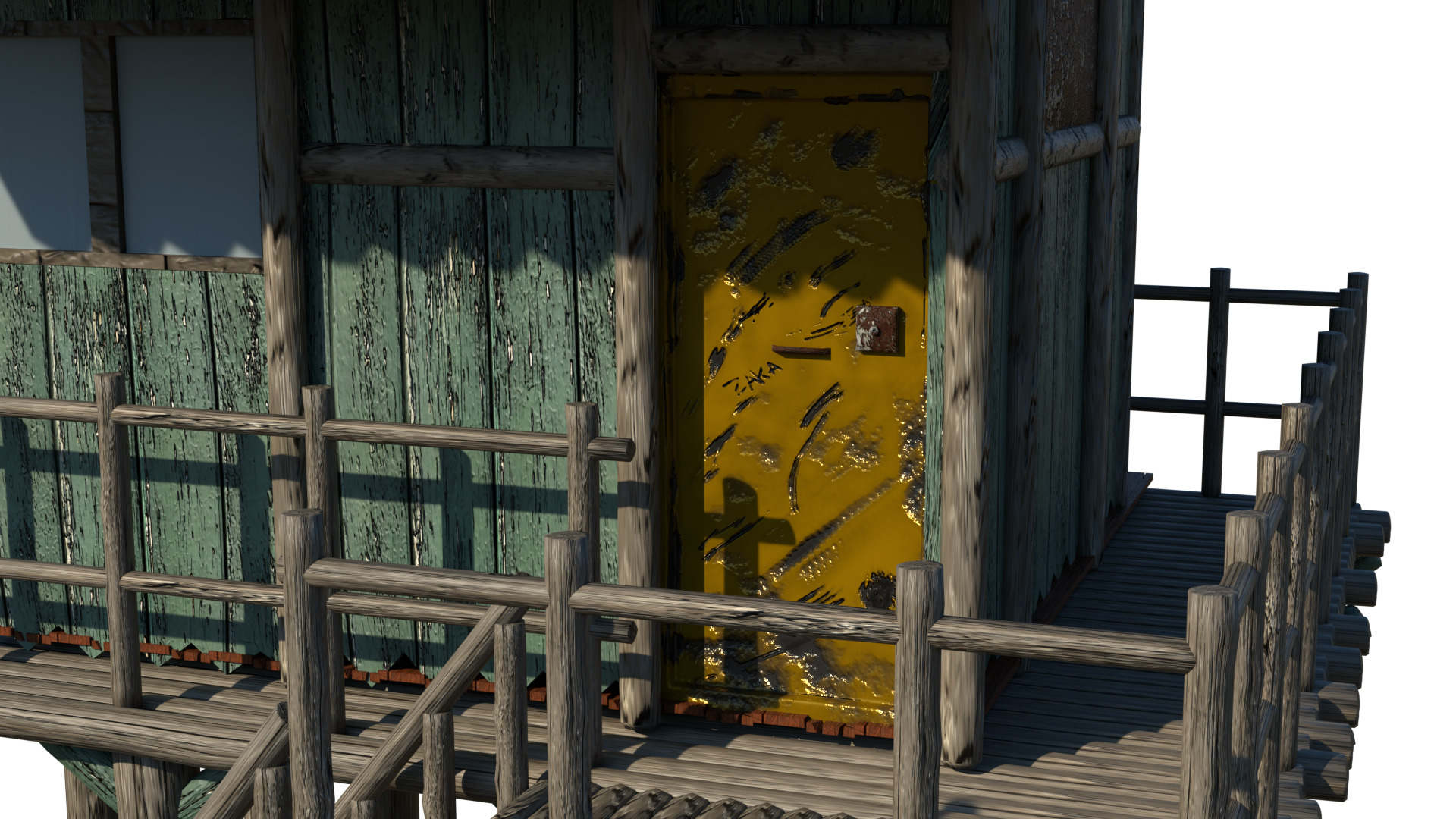 Low Poly Lake House Low-poly 3D model_4