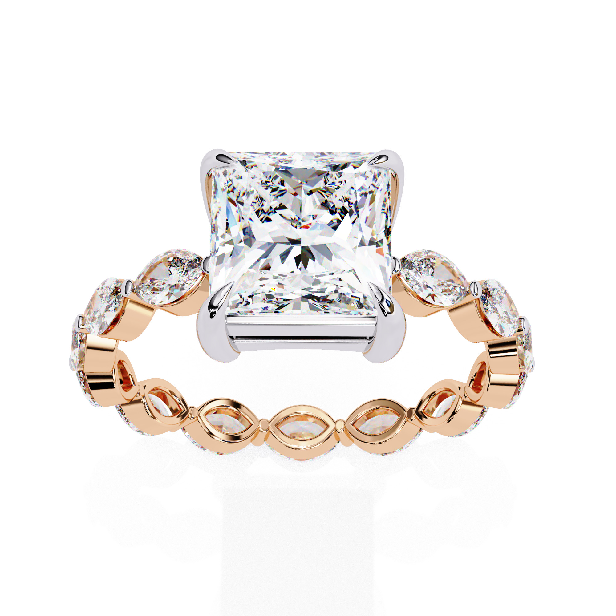 PRINCESS DIAMOND RING -CAD-156 3D model_5