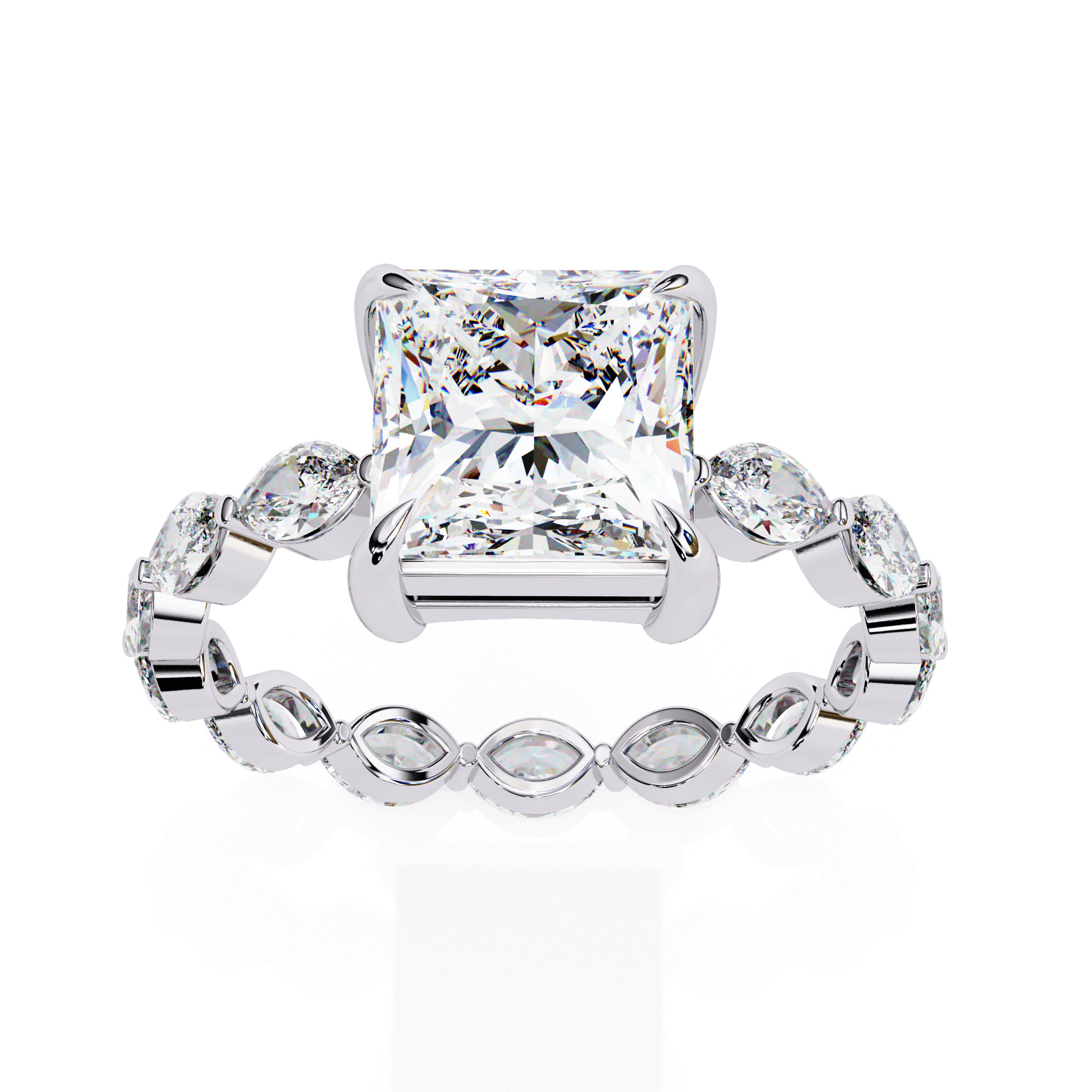 PRINCESS DIAMOND RING -CAD-156 3D model_3