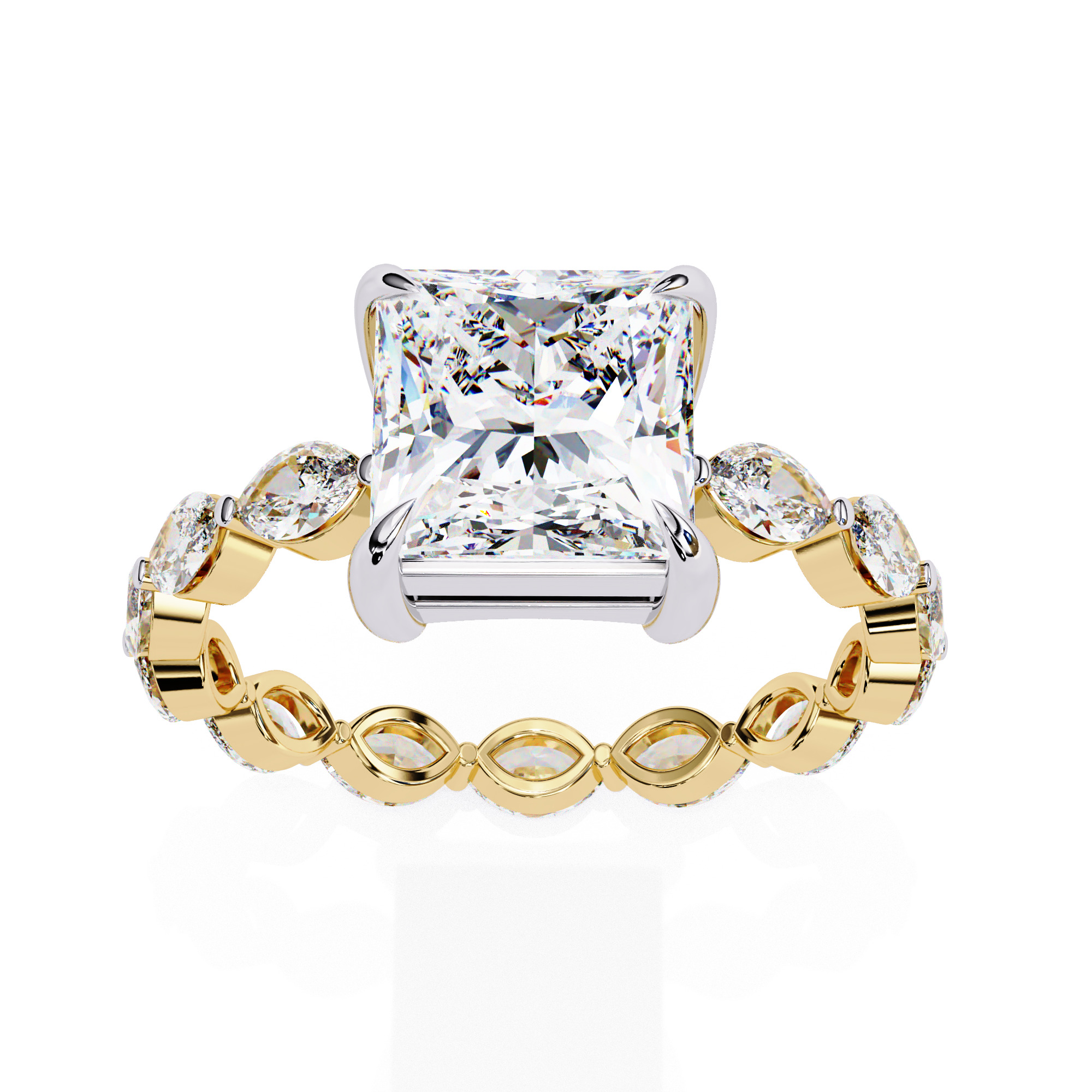 PRINCESS DIAMOND RING -CAD-156 3D model_4