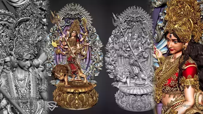 Durga 3d Print Model