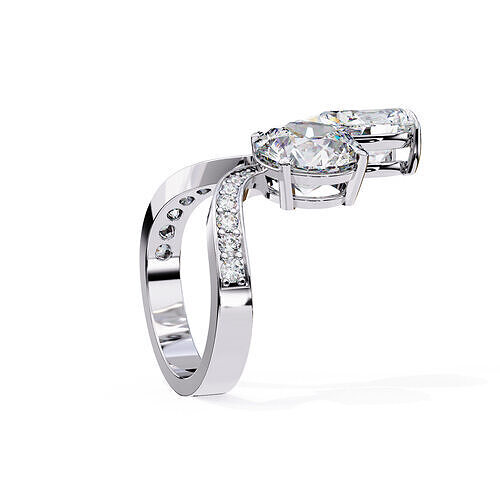 PEAR DIAMOND RING -CAD-147 3D model