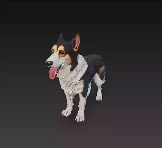 Dog Realistic 3D Model Basic - Low Poly Realistic