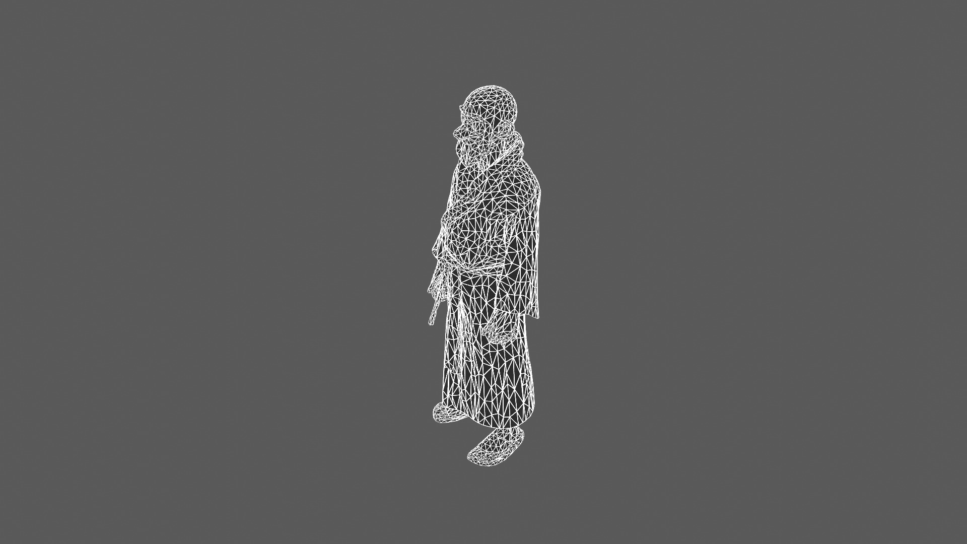 Stylized Elderly Monk 3D Model 3D model_7