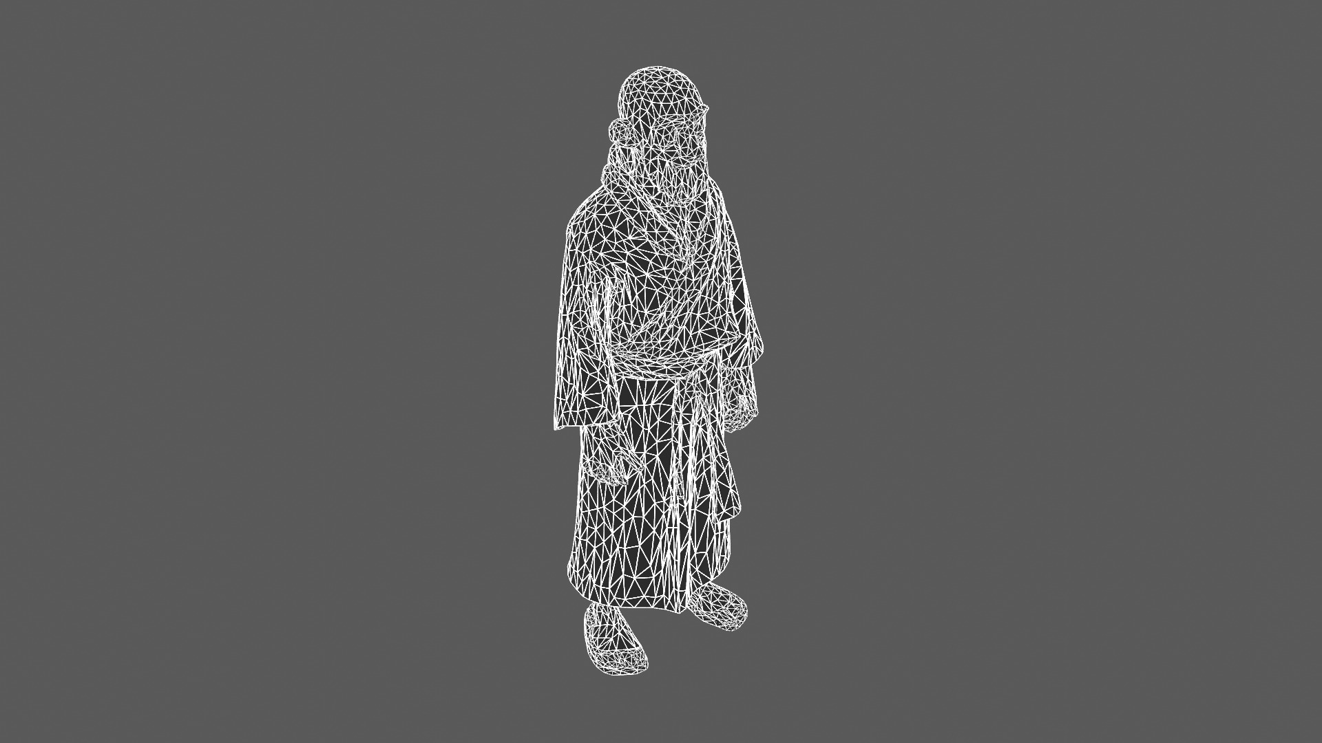 Stylized Elderly Monk 3D Model 3D model_5