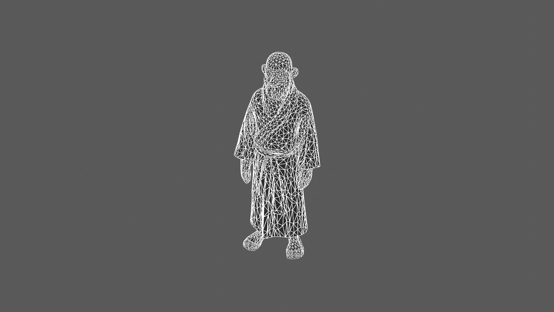 Stylized Elderly Monk 3D Model 3D model_6