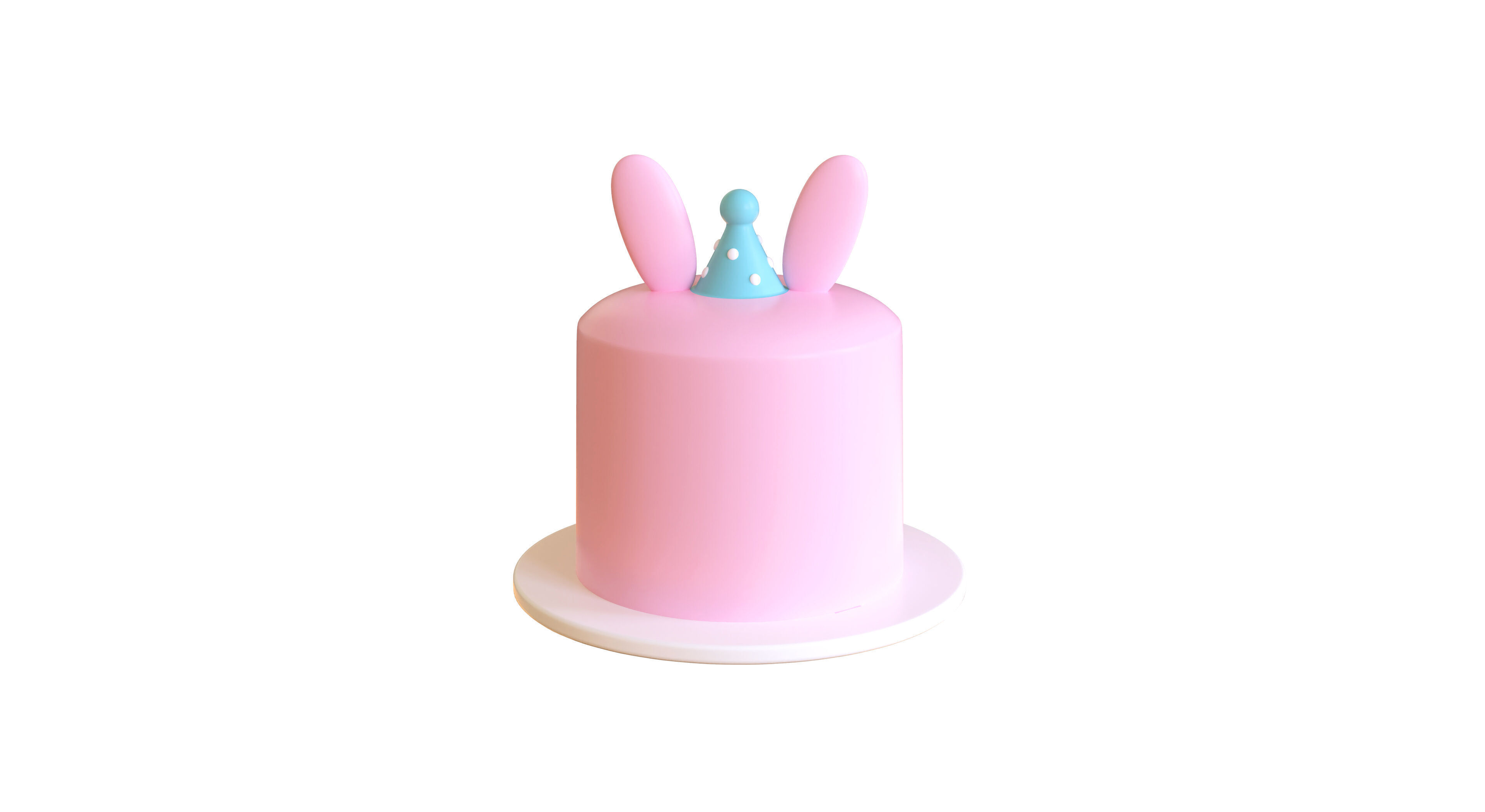 Low-Poly Birthday Cake 06  Low-poly 3D model_5