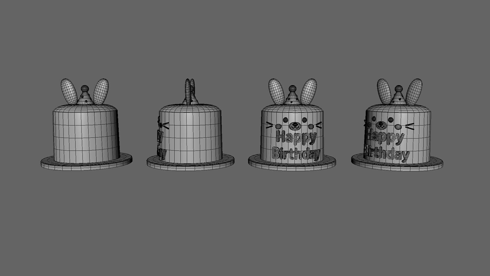 Low-Poly Birthday Cake 06  Low-poly 3D model_7