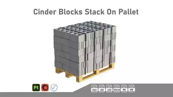 Cinder Blocks Stack On Pallet