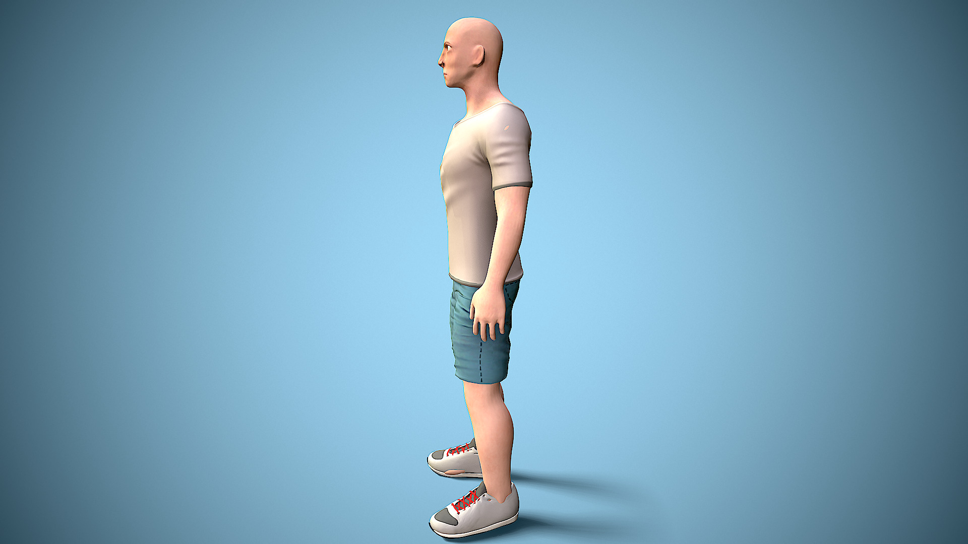 rigged man Low-poly 3D model_5