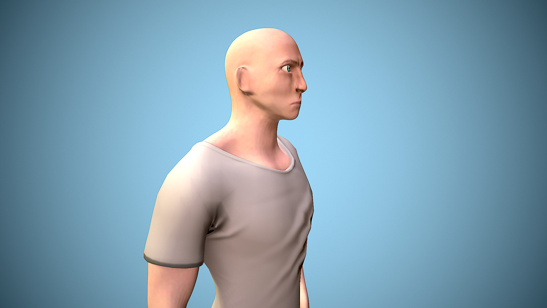 rigged man Low-poly 3D model_2