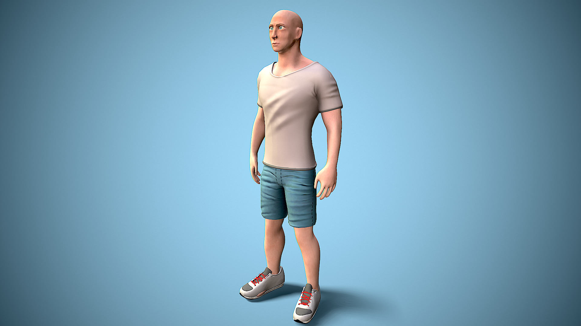 rigged man Low-poly 3D model_4