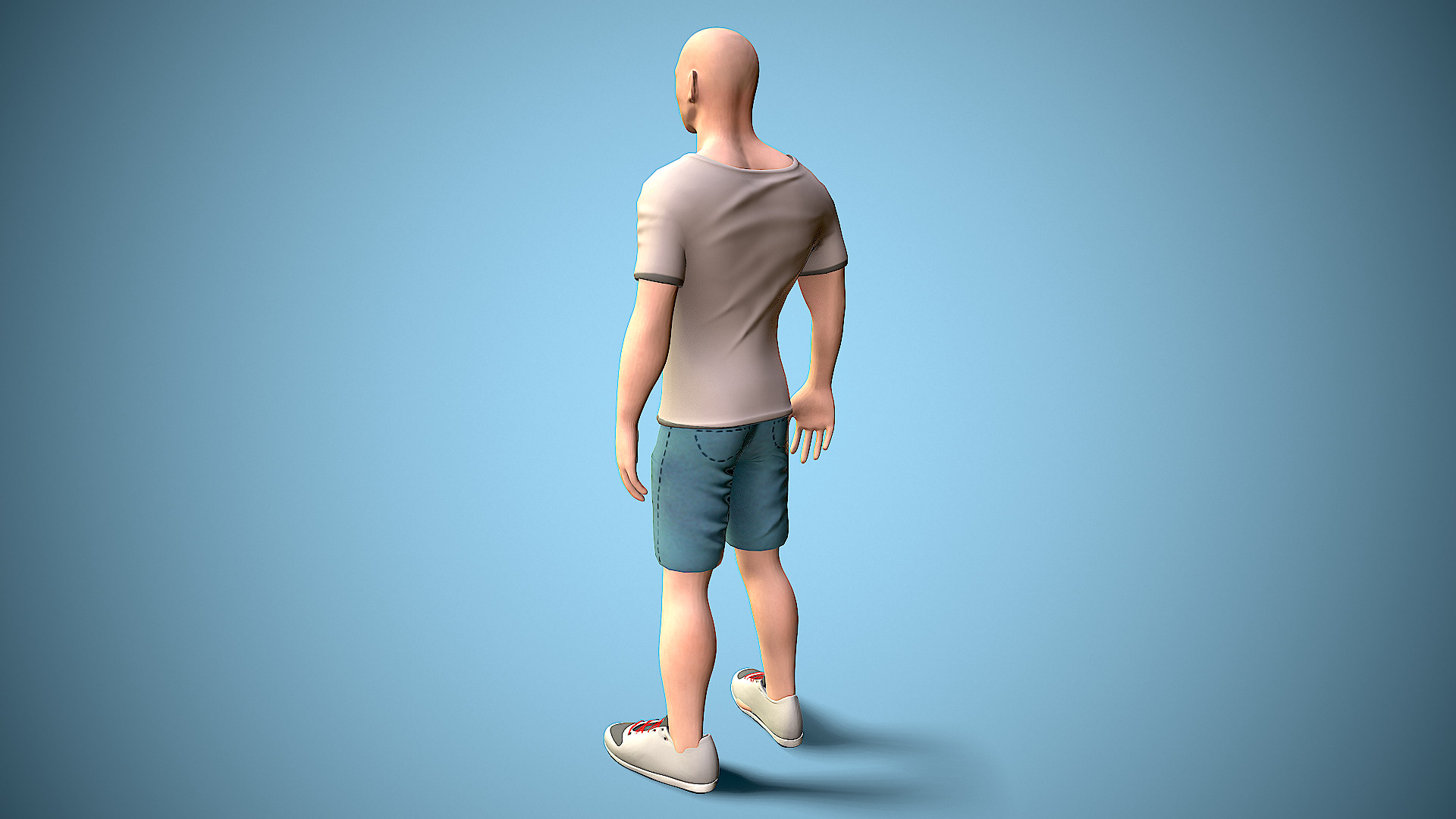 rigged man Low-poly 3D model_6