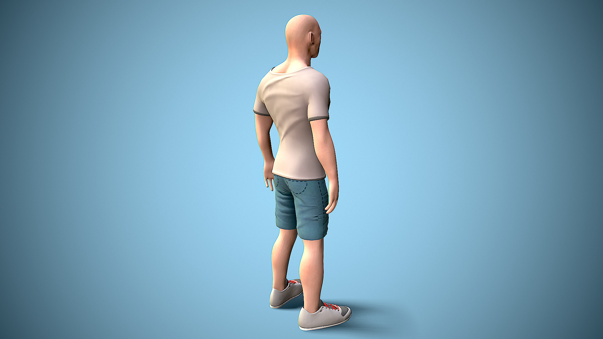 rigged man Low-poly 3D model_8