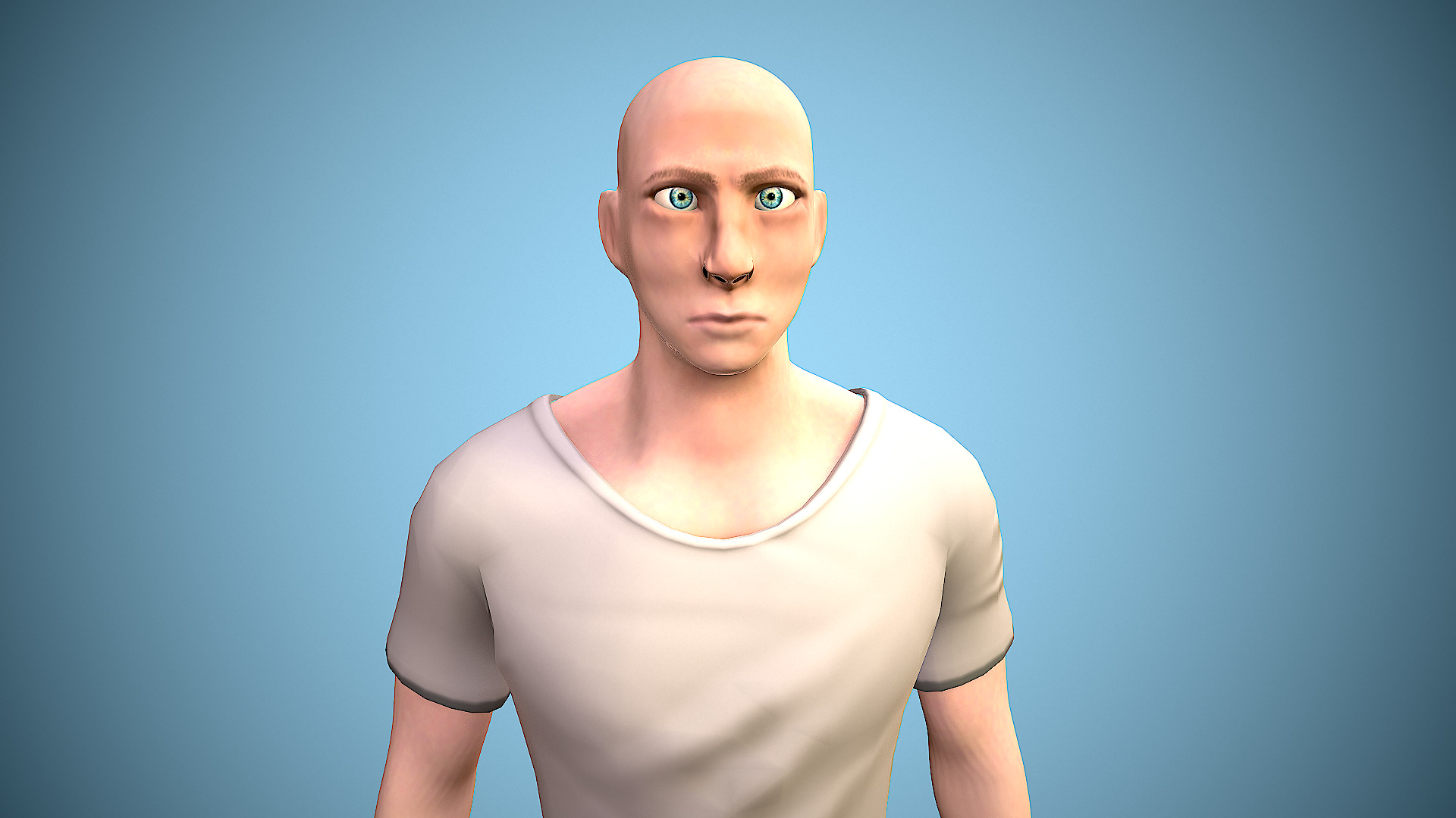 rigged man Low-poly 3D model_10