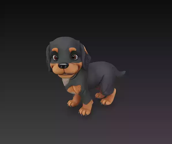 Dog Realistic 3D Model Basic - Low Poly Realistic