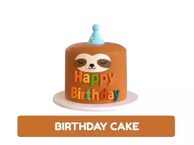 Low-Poly Birthday Cake 07