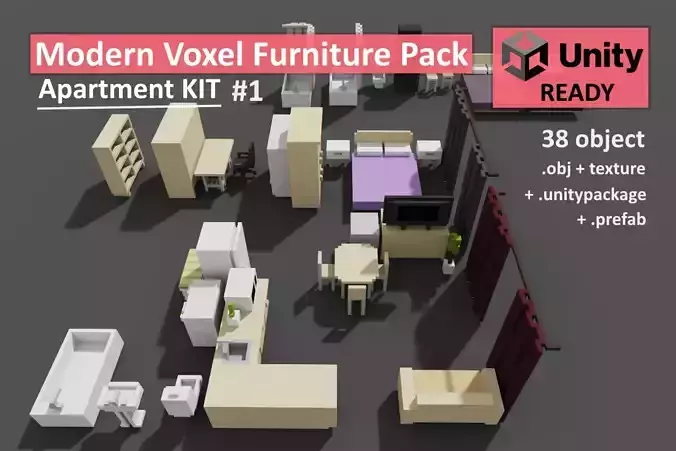 Modern Furniture Pack 3D Models for Interiors