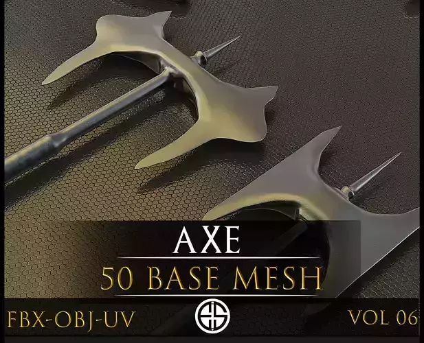 50 Models Of Weapons - Axe - Cold Weapons-Military-UV-Vol 06