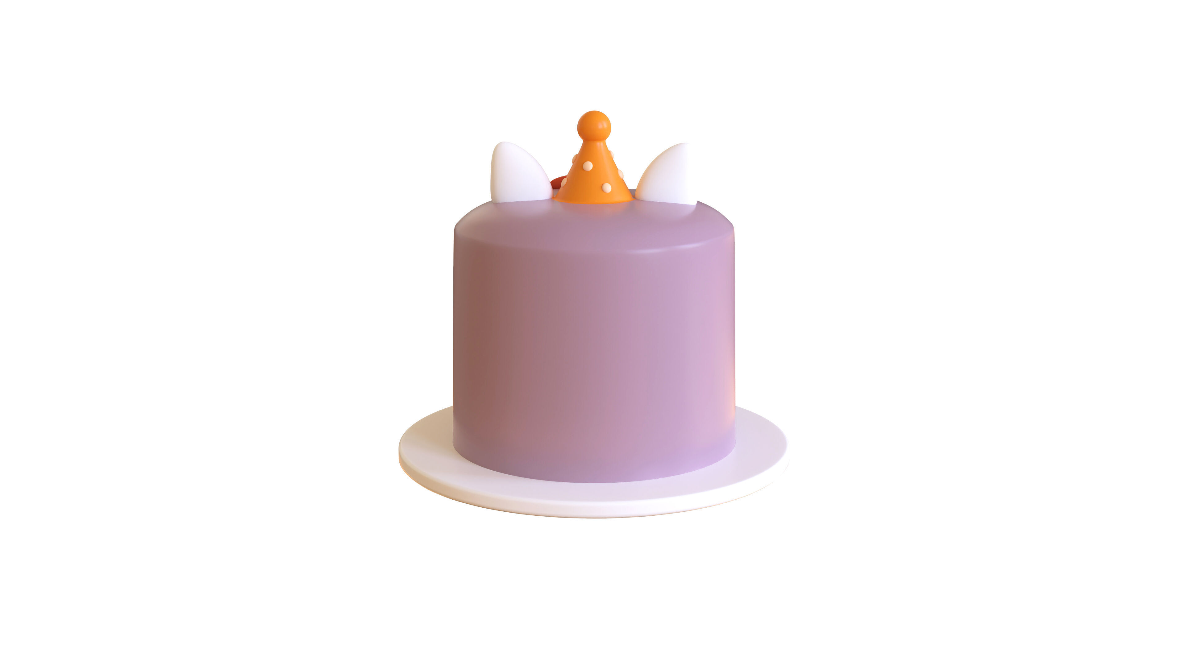Low-Poly Birthday Cake 08 Low-poly 3D model_3