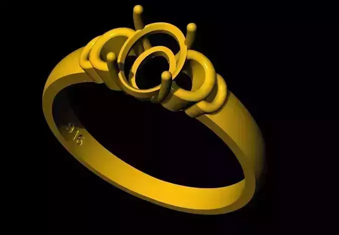 oval stone ring 3dm file