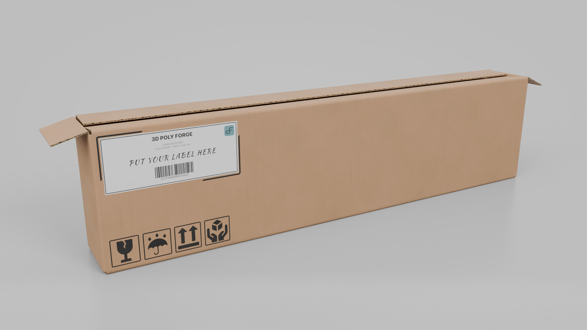 Cardboard Box R-182 - Rigged and Customizable Low-poly 3D model_7