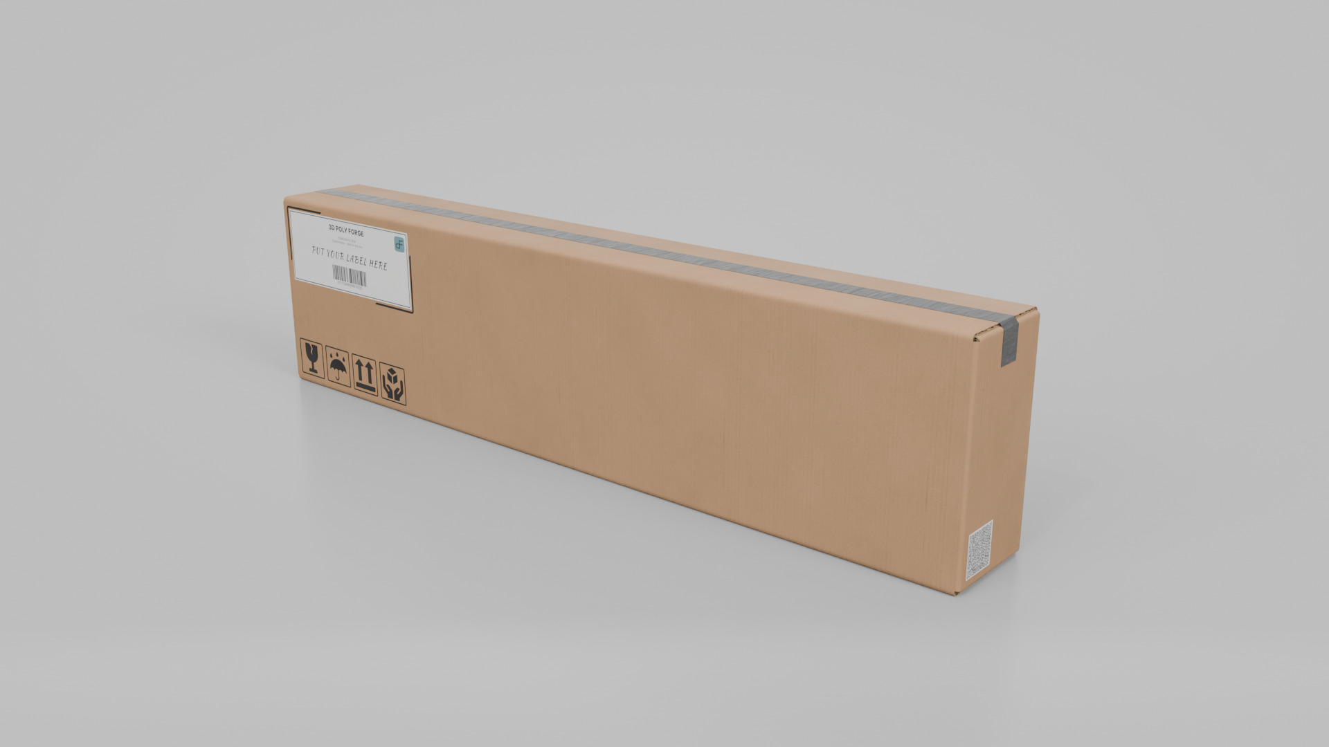 Cardboard Box R-182 - Rigged and Customizable Low-poly 3D model_3