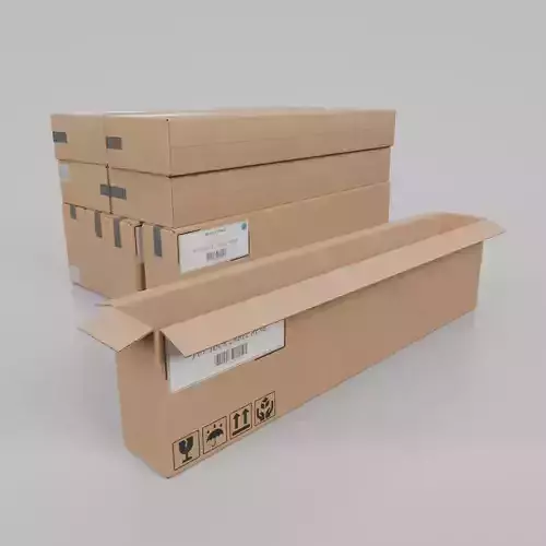 Cardboard Box R-182 - Rigged and Customizable Low-poly 3D model