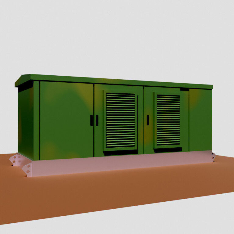 Urban Transformer Enclosure Low-poly 3D model_7