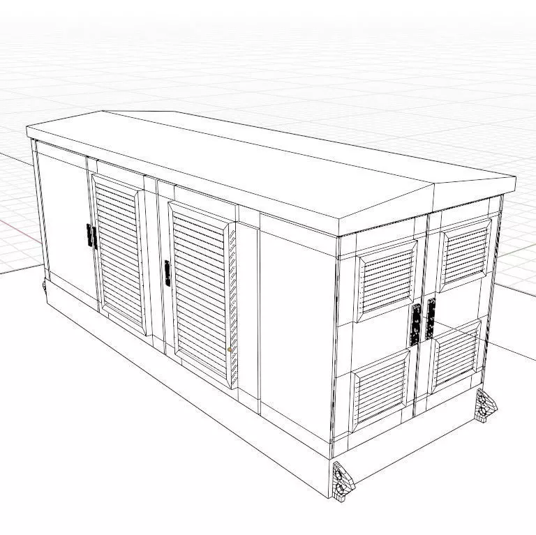 Urban Transformer Enclosure Low-poly 3D model_0