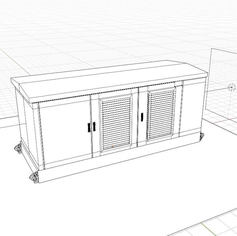 Urban Transformer Enclosure Low-poly 3D model_10