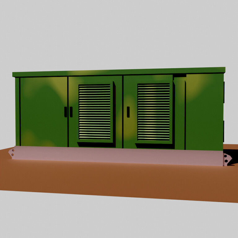 Urban Transformer Enclosure Low-poly 3D model_5