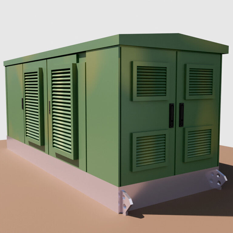 Urban Transformer Enclosure Low-poly 3D model_2