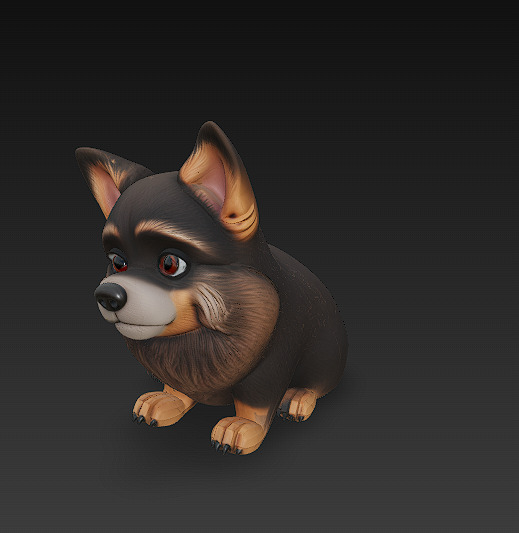 Dog Realistic 3D Model Basic - Low Poly Realistic Low-poly 3D model_3