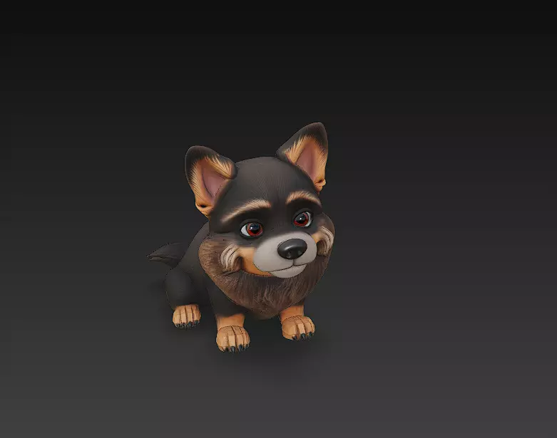 Dog Realistic 3D Model Basic - Low Poly Realistic Low-poly 3D model_0