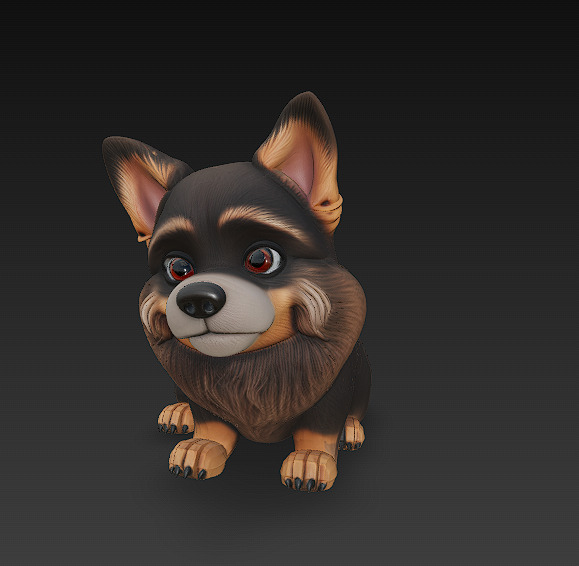 Dog Realistic 3D Model Basic - Low Poly Realistic Low-poly 3D model_1