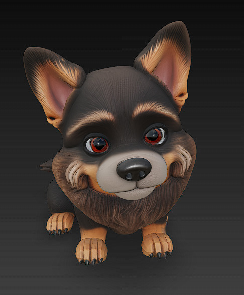 Dog Realistic 3D Model Basic - Low Poly Realistic Low-poly 3D model_2