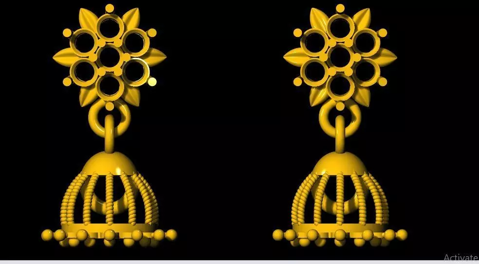 jhumka earrings 3dm file 3D print model