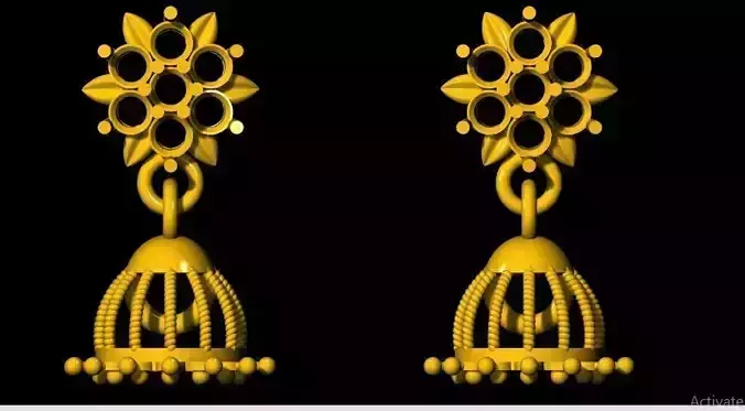 jhumka earrings 3dm file
