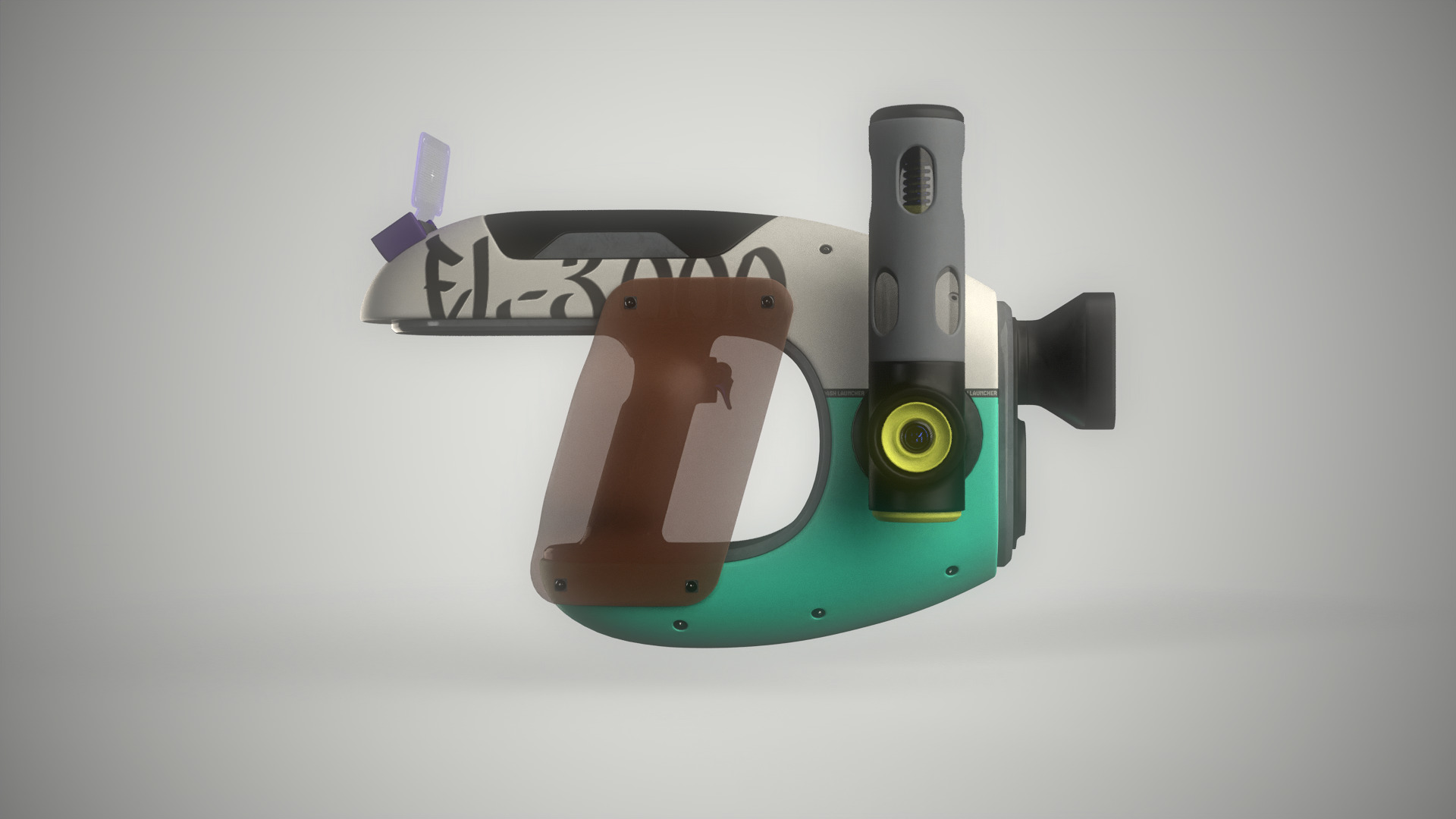 Sci-fi Weapon - Grenade Ball Launcher Low-poly 3D model_1