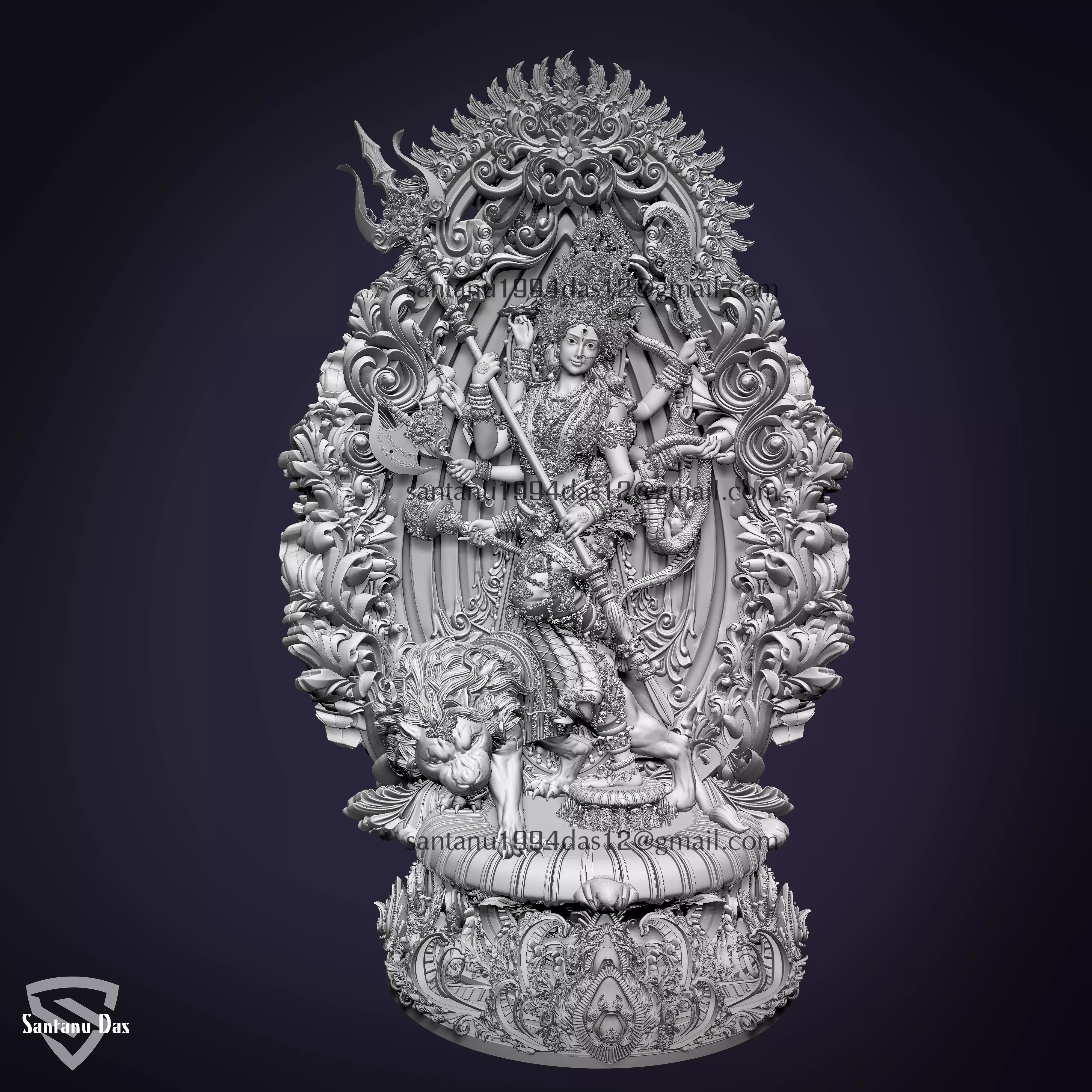 Durga 3d Print STL Model 3D print model