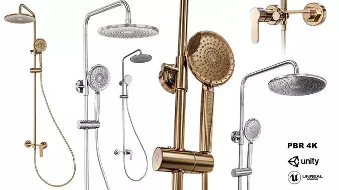 Shower 2 Colors Low-poly 3D model