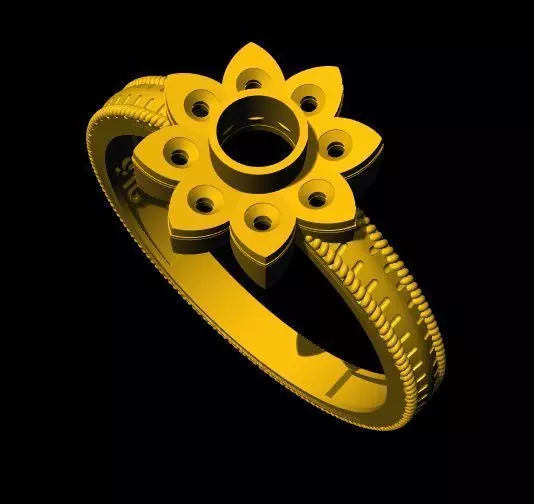 flower ring 3dm file 3D print model_0