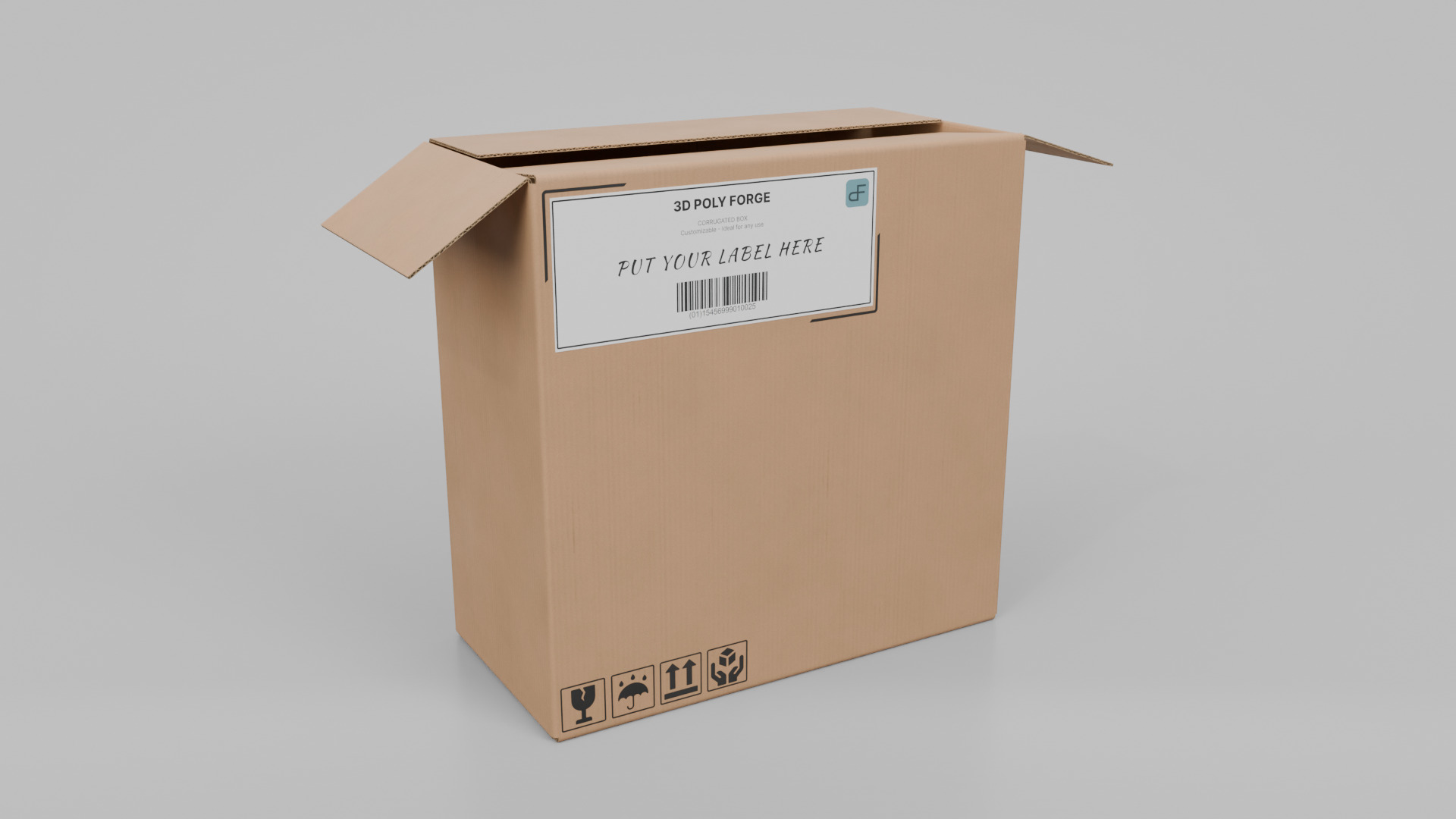 Cardboard Box R-244 - Rigged and Customizable Low-poly 3D model_7
