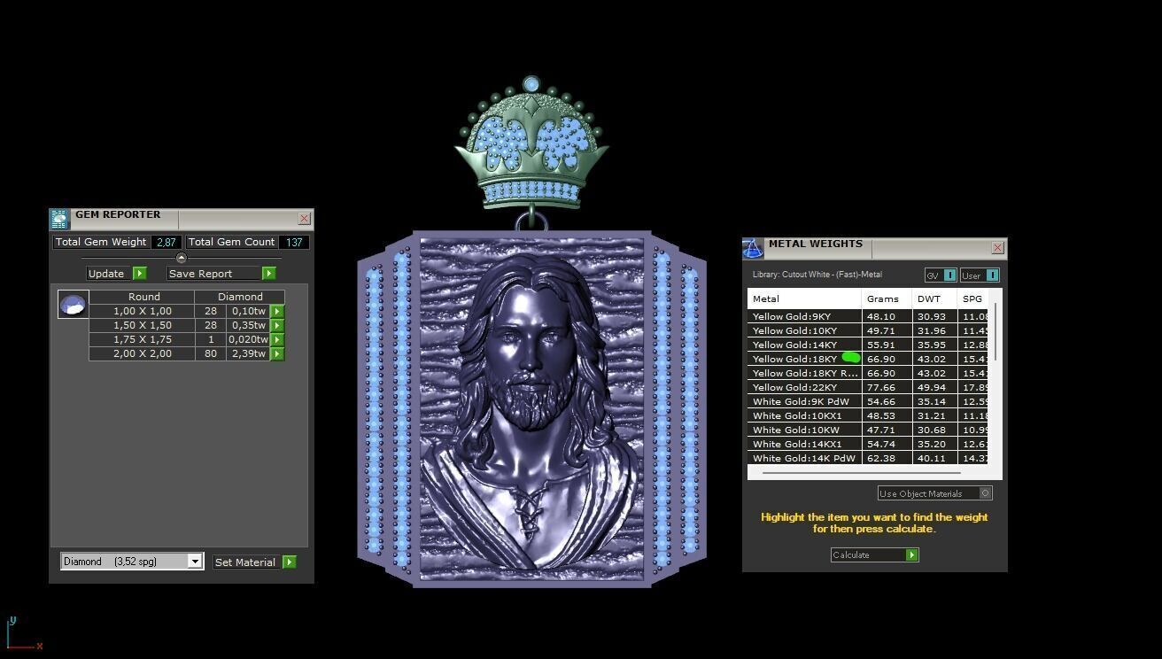 Jesus pendant  3D print model_1