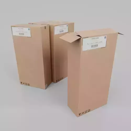 Cardboard Box R-248 - Rigged and Customizable Low-poly 3D model