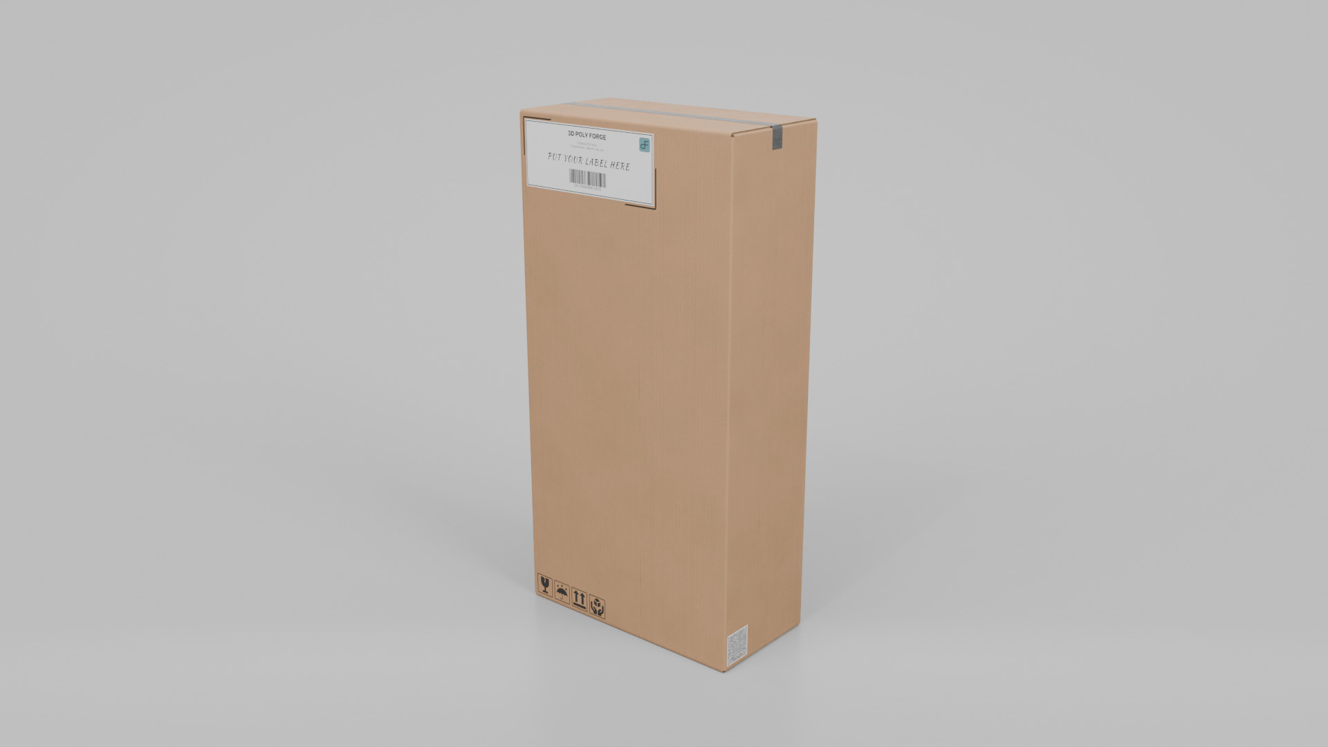 Cardboard Box R-248 - Rigged and Customizable Low-poly 3D model_3