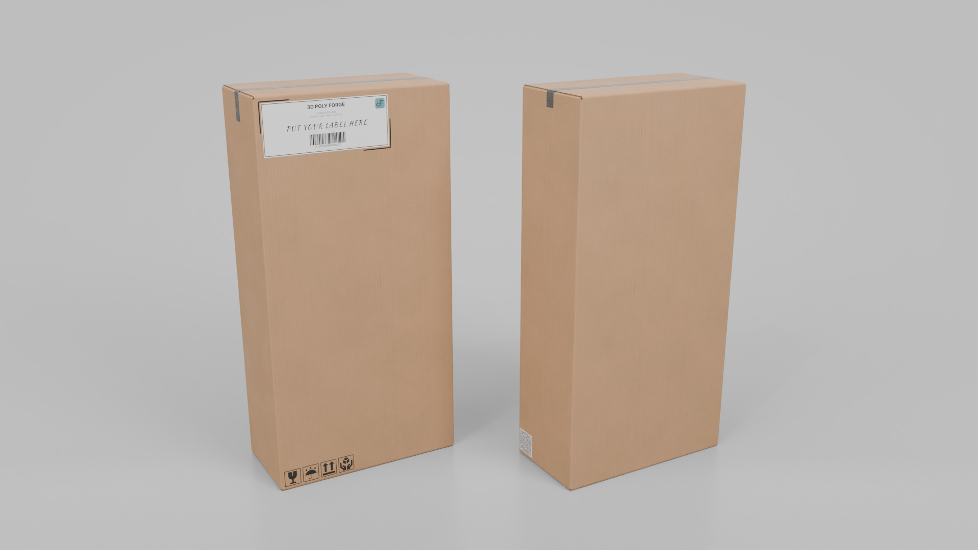 Cardboard Box R-248 - Rigged and Customizable Low-poly 3D model_5